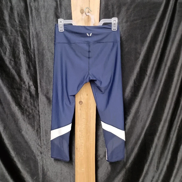 Afriel and Tabbris blue and white striped athletic leggins - Picture 1 of 7